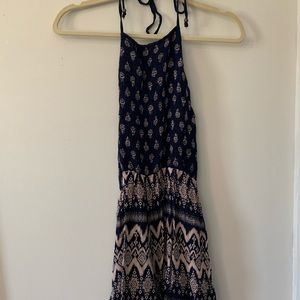 Halter Backless Romper Cute Pattern